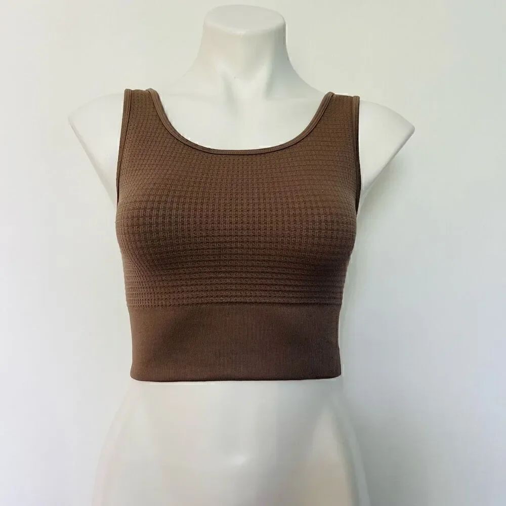 Yogicious Waffle seamless Melanie sports bra crop top
